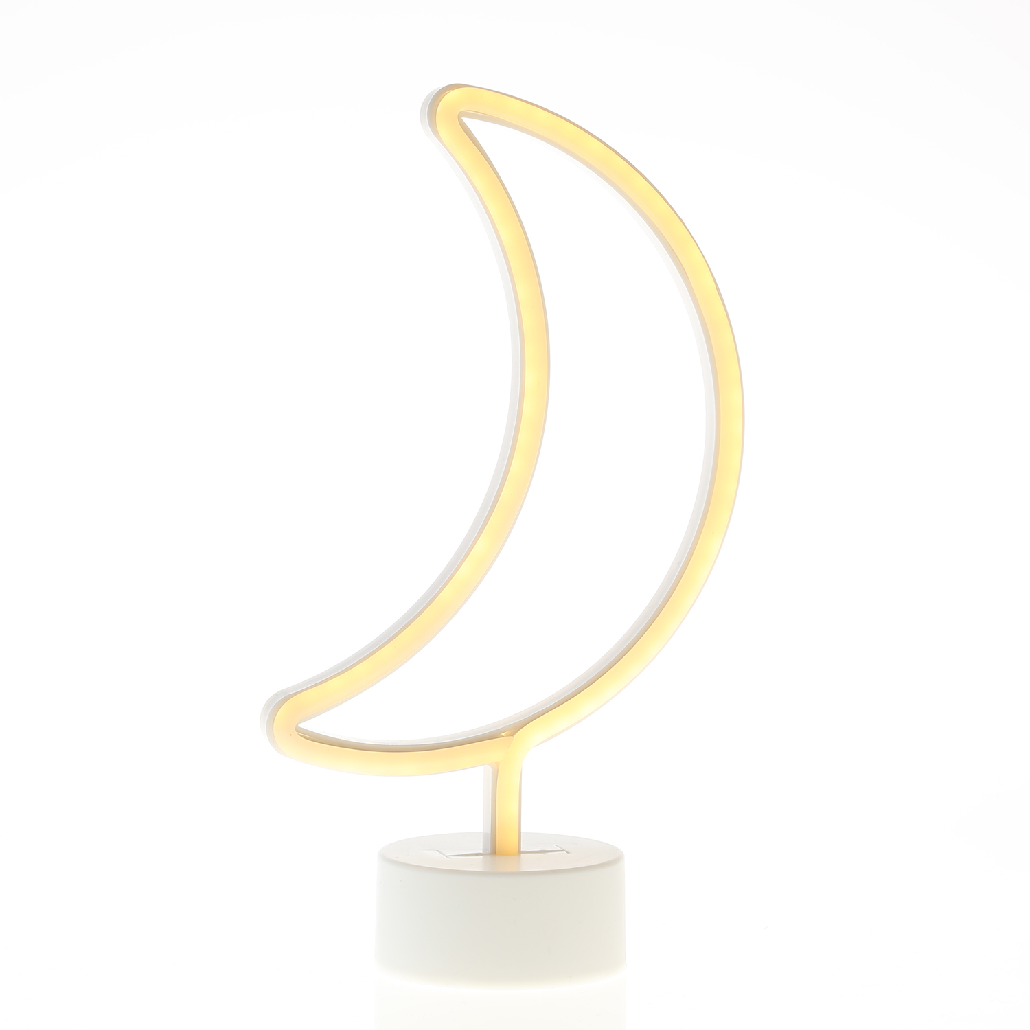 LED NEON Figur MOND - Dekoleuchte - H: 30cm - Batterie oder USB Betrieb - stehend - warmweiß LED NEON Figur MOND - Dekoleuchte - H: 30cm - Batterie oder USB Betrieb - stehend - warmweiß
