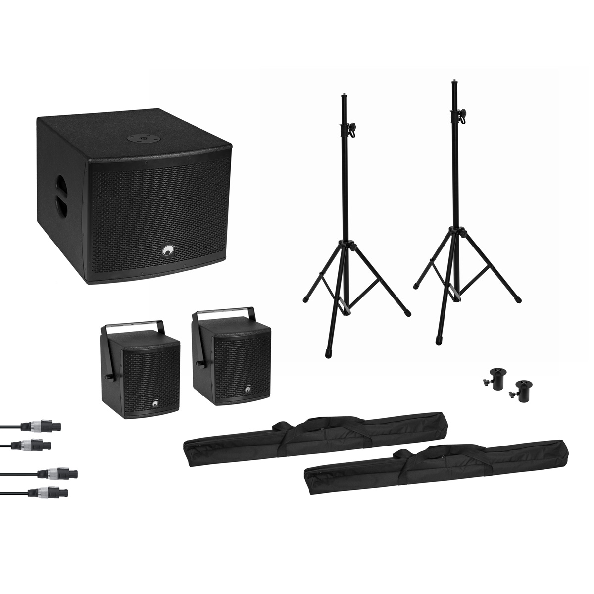 Set MOLLY 2.1 Aktivsystem Sub + 2x Top + Zubehör, schwarz Set MOLLY 2.1 Aktivsystem Sub + 2x Top + Zubehör, schwarz