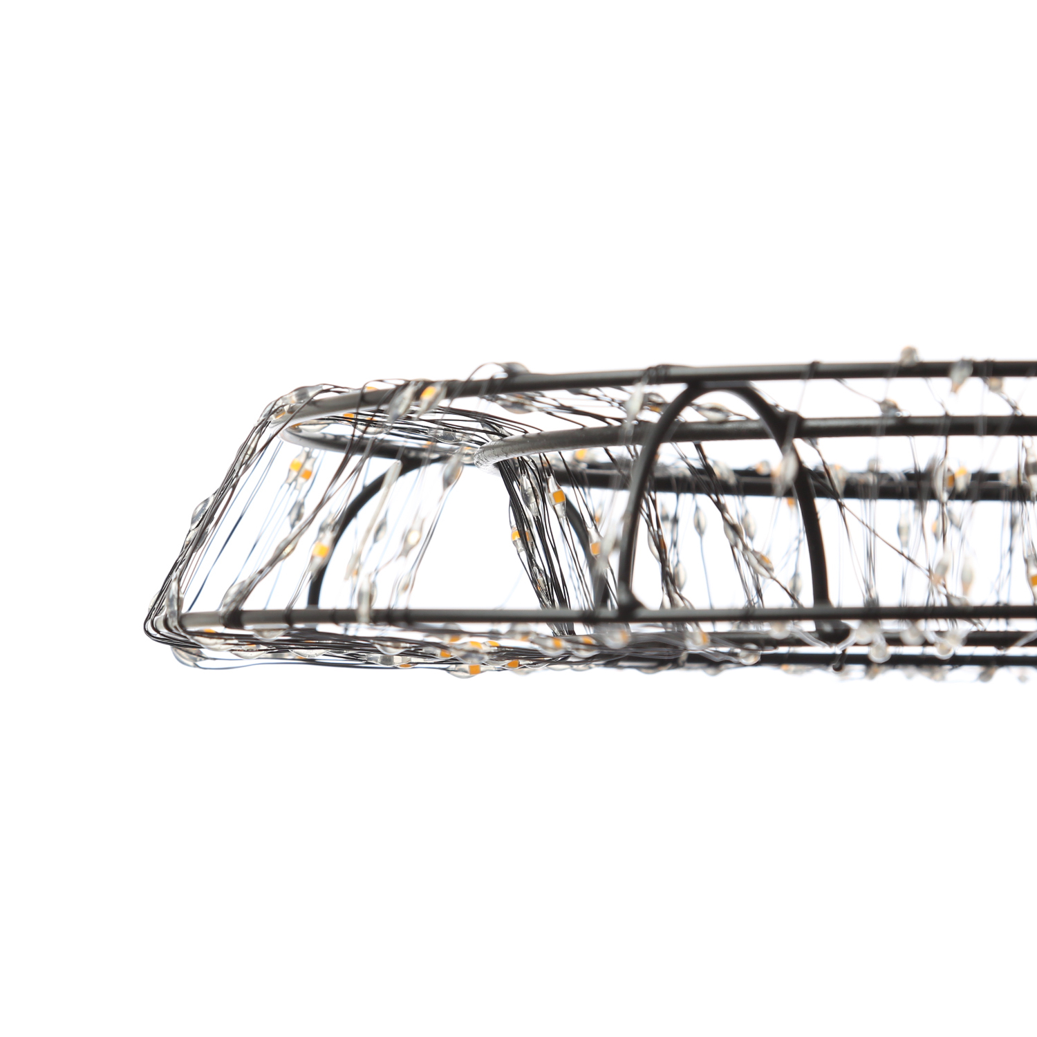 LED Kranz abgeflacht - Lichterkranz mit 400 bernstein LED - D: 30cm - 8Modi/Timer - Innen/Außen