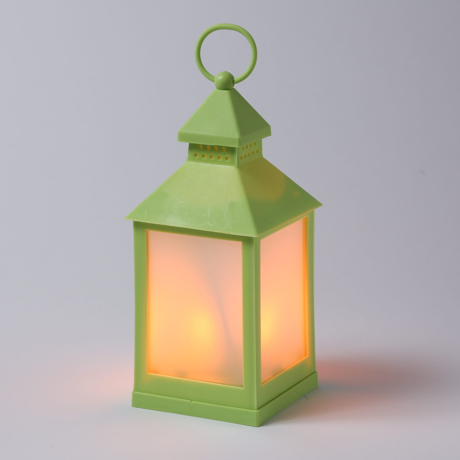 LED Laterne - mit Flammeneffekt - flackernde LED - H: 24cm - Batteriebetrieb - grün LED Laterne - mit Flammeneffekt - flackernde LED - H: 24cm - Batteriebetrieb - grün