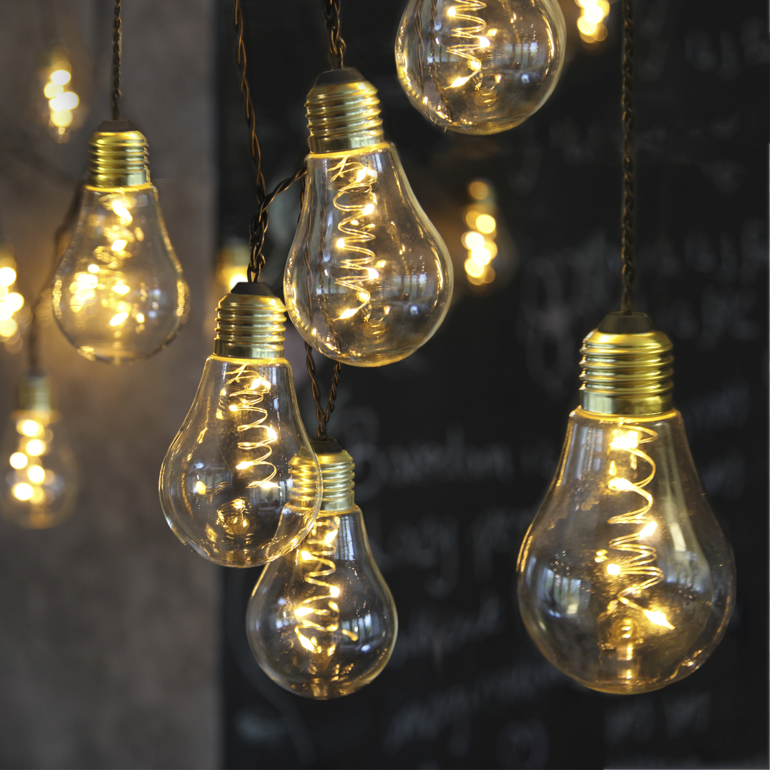 LED Party Lichterkette "Glow" - 10x 5 warmweiße LED Glühbirnen - L: 3,6m - Indoor - transparent LED Party Lichterkette "Glow" - 10x 5 warmweiße LED Glühbirnen - L: 3,6m - Indoor - transparent