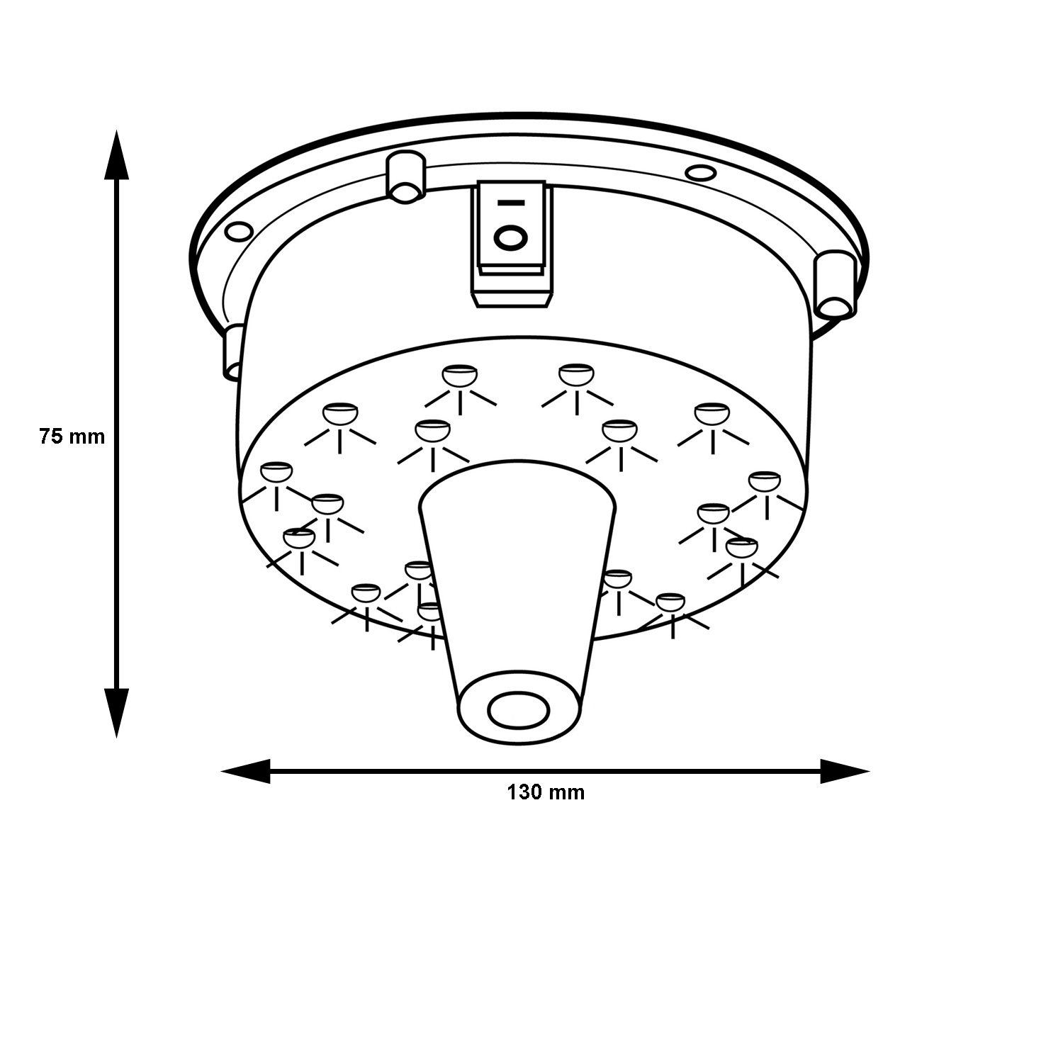 Spiegelkugel Motor mit LED Farbwechsler bis 20cm Kugeln - MBM-203RGBW - Batteriebetrieb Spiegelkugel Motor mit LED Farbwechsler bis 20cm Kugeln - MBM-203RGBW - Batteriebetrieb