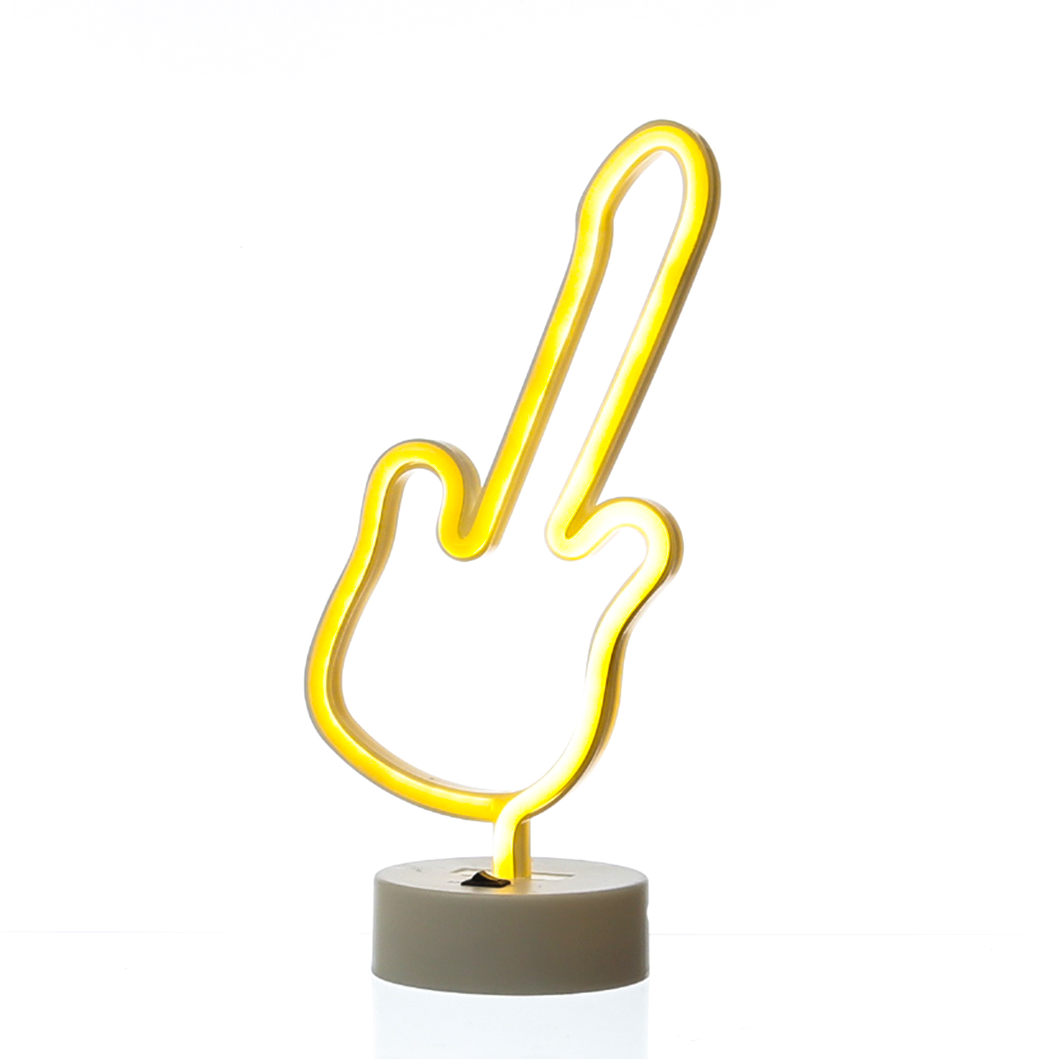 LED NEON Figur GITARRE - Neon Schild - H: 30cm - Batterie oder USB Betrieb - warmweiß