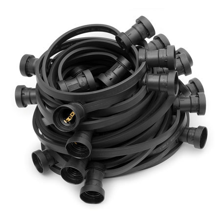 ILLU Lichterkette schwarz - 100 Meter Installations-Rohware - E27 Fassungen alle 50cm ILLU Lichterkette schwarz - 100 Meter Installations-Rohware - E27 Fassungen alle 50cm