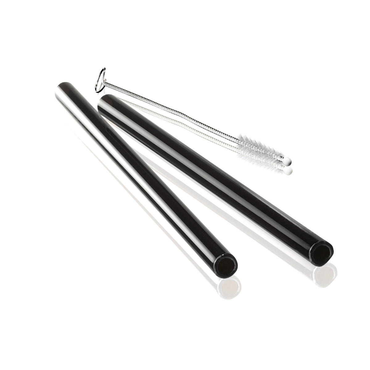 Glastrinkhalme 4er Set FUTURE - 18cm, gerade Version, schwarz - mit Bürste Glastrinkhalme 4er Set FUTURE - 18cm, gerade Version, schwarz - mit Bürste