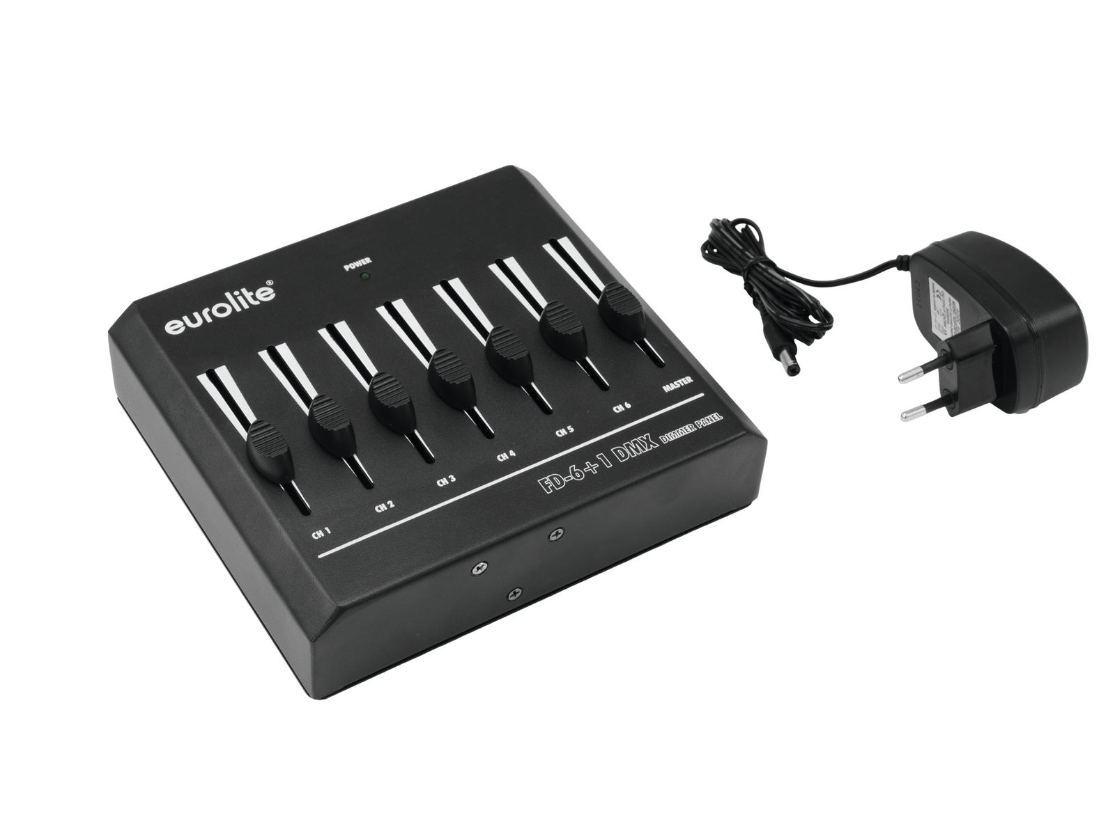 DMX Dimmer Panel - FD-6+1 - 6 Kanäle + Master - Pultgehäuse DMX Dimmer Panel - FD-6+1 - 6 Kanäle + Master - Pultgehäuse
