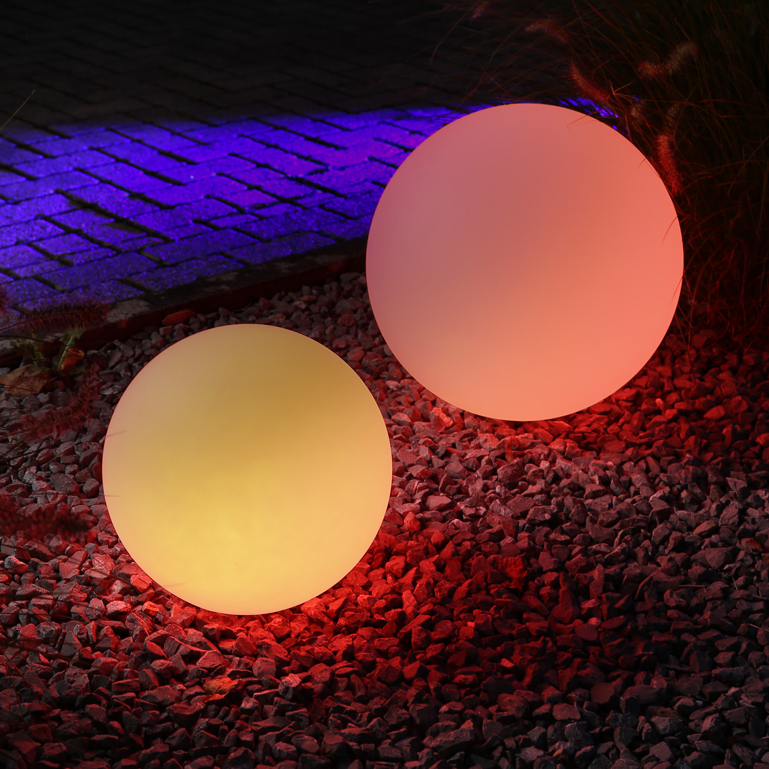 Leuchtobjekt outdoor KUGEL 40cm mit RGB LED Modul - Wireless Charging - Fernbedienung Leuchtobjekt outdoor KUGEL 40cm mit RGB LED Modul - Wireless Charging - Fernbedienung