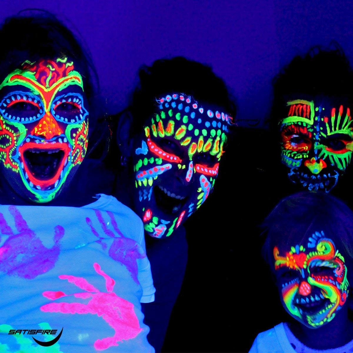 UV Schwarzlicht KomplettSet - Schwarzlichtröhre 60cm mit Fassung - Partyset - LED-Röhre mit Schwarzlicht
