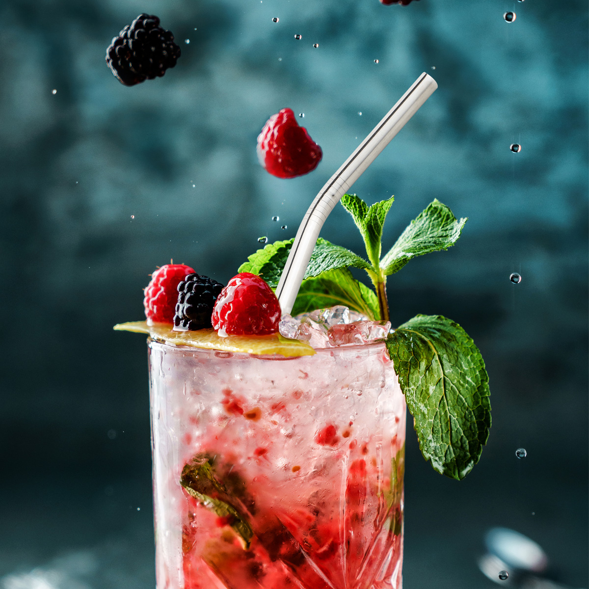 Trinkhalm - Edelstahl - Gebogen - L: 21,5cm, D: 0,8cm - 4er Set Trinkhalm - Edelstahl - Gebogen - L: 21,5cm, D: 0,8cm - 4er Set