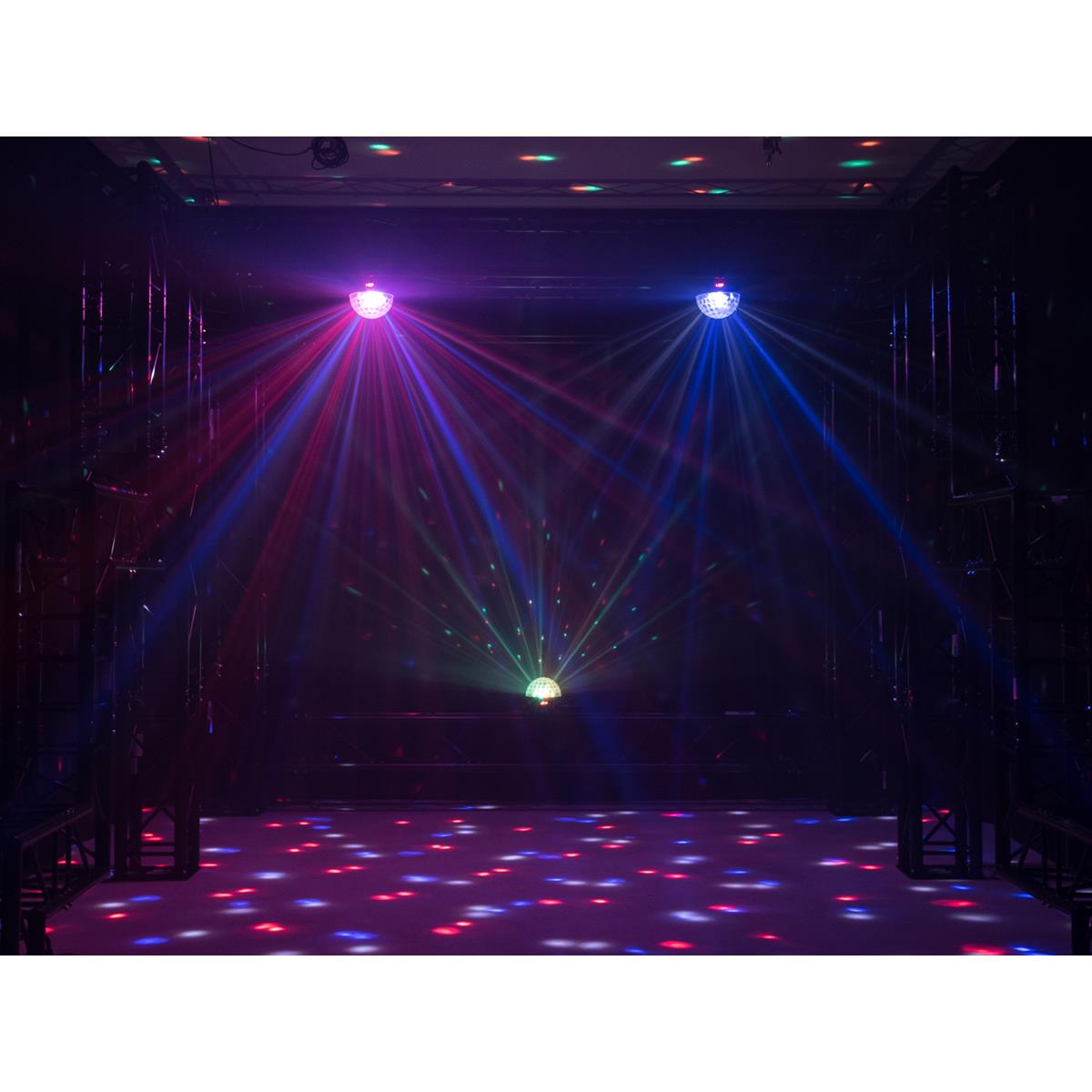 LED Kugel-Strahleneffekt "BC-6" - 360° Raumeffekt ähnlich Spiegelkugel - 5farbig - langsam & schnell LED Kugel-Strahleneffekt "BC-6" - 360° Raumeffekt ähnlich Spiegelkugel - 5farbig - langsam & schnell