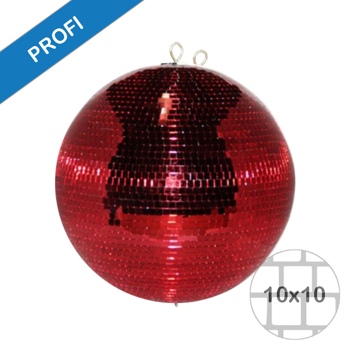 Spiegelkugel 30cm farbig rot- Diskokugel (Discokugel) Party Lichteffekt - Echtglas - mirrorball red color