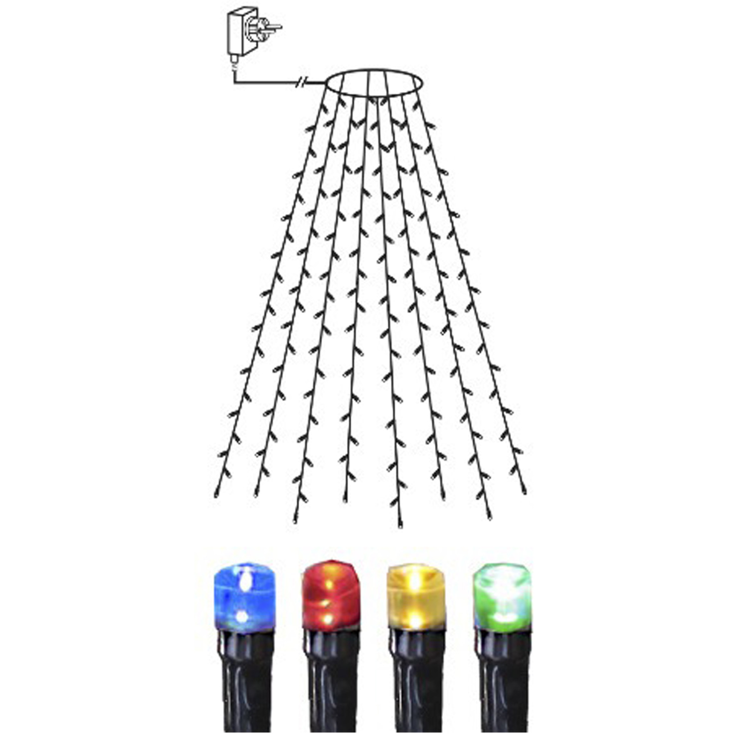 LED Baummantel - Serie LED - outdoor - 160 bunte LED - H: 2.00m - schwarzes Kabel LED Baummantel - Serie LED - outdoor - 160 bunte LED - H: 2.00m - schwarzes Kabel