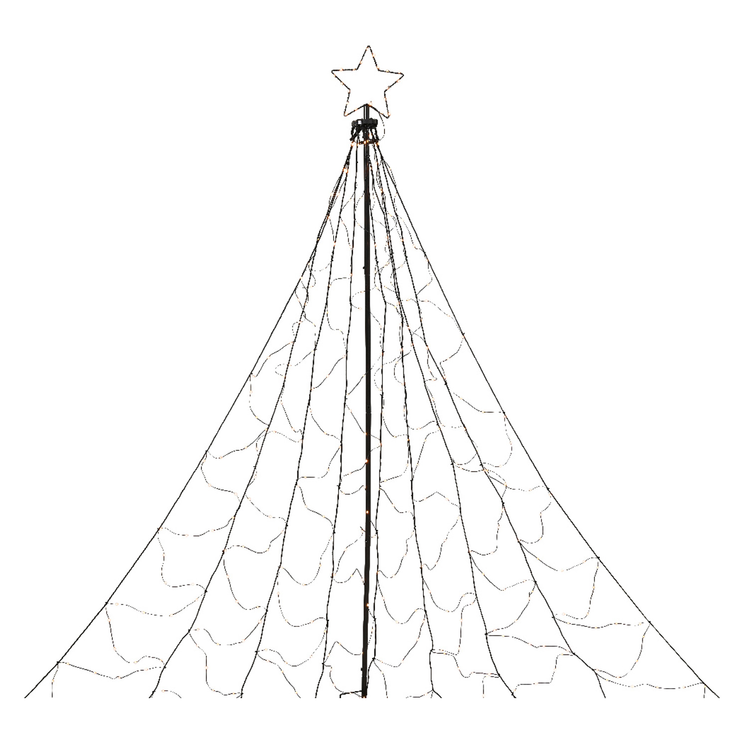 LED Lichterbaum mit Sternspitze - LED Baum outdoor - 480 funkelnde bernstein LED - H: 3,2m - Timer LED Lichterbaum mit Sternspitze - LED Baum outdoor - 480 funkelnde bernstein LED - H: 3,2m - Timer