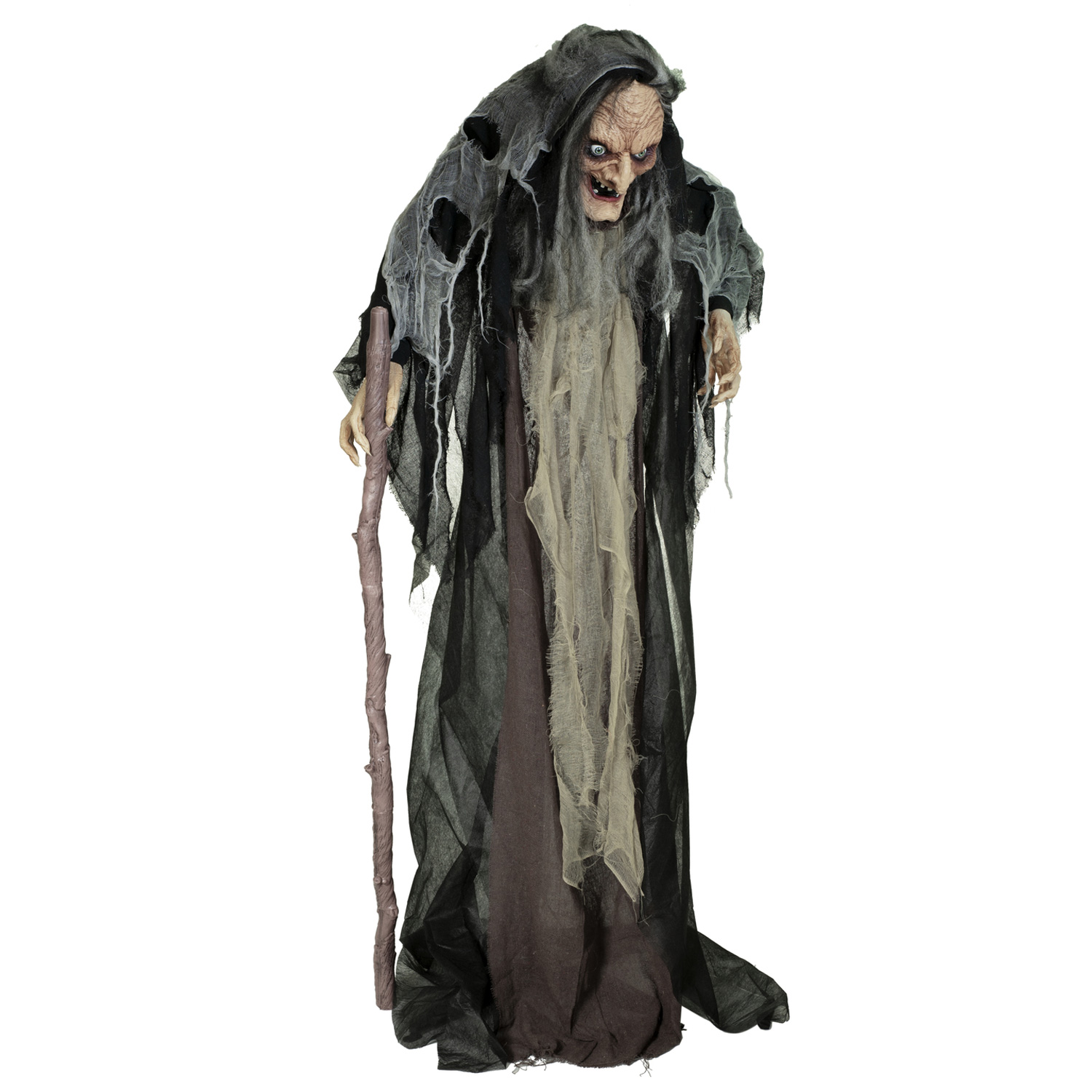 Halloween Figur Hexe NAHEMA, 160cm - animiert mit Bewegung, Licht und Sound Halloween Figur Hexe NAHEMA, 160cm - animiert mit Bewegung, Licht und Sound