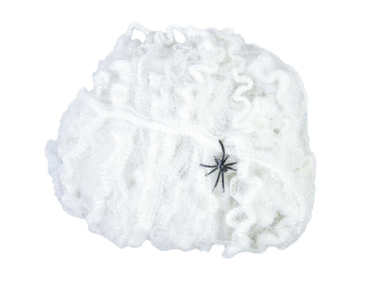 Spinnennetz synthetisch, weiss, 50g Packung - Gruseldekoration + 2 Kunststoffspinnen
