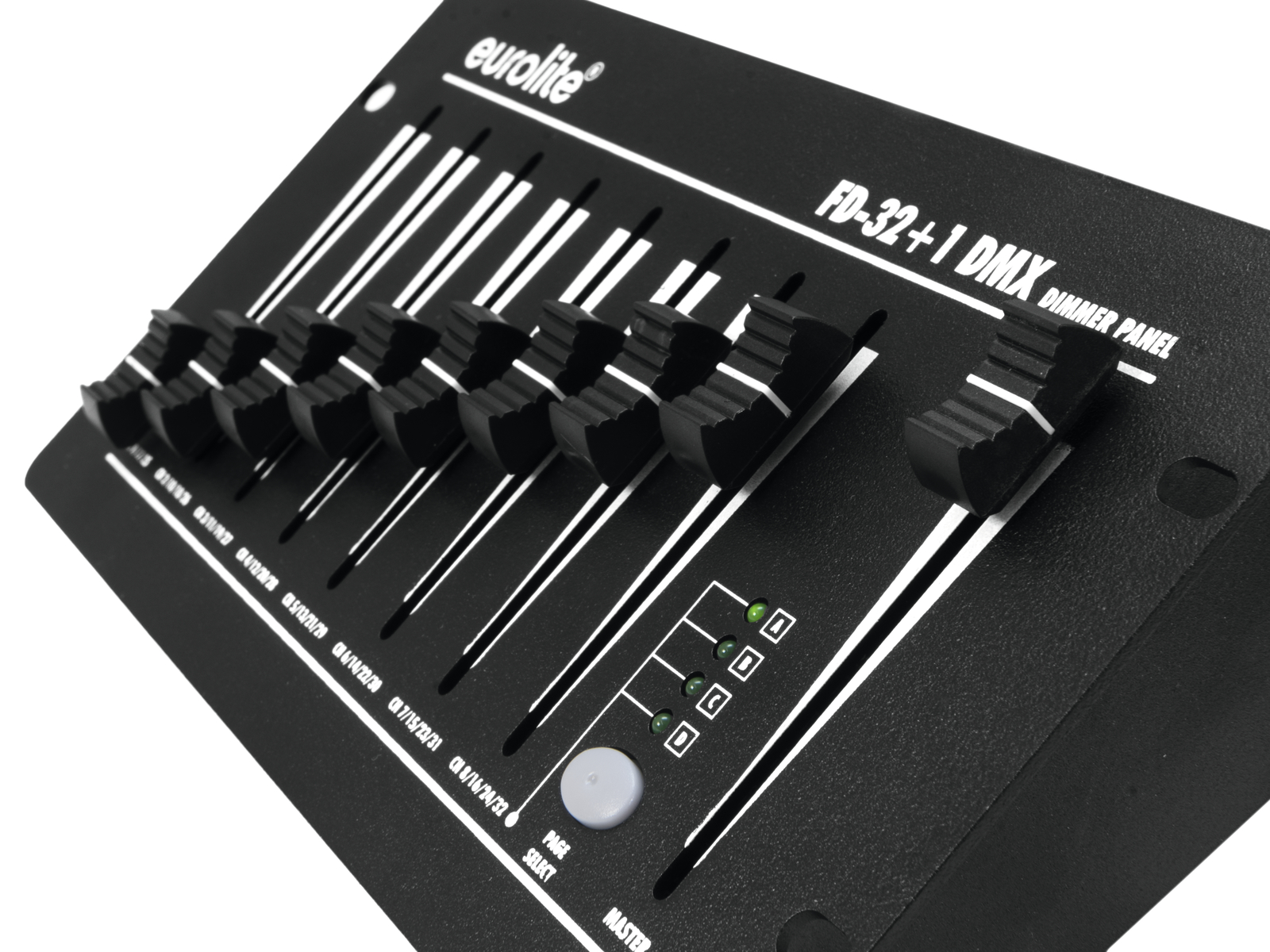 DMX Steuerung - Controller - 32 Kanäle + Master - Batteriebetrieb möglich - 32+1 Fader - inkl. externes Netzteil