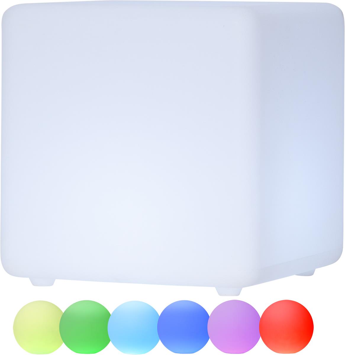 LED-Würfel "Twilights" - 28cm - RGB Wechsel/feste Farbe - Fernbedienung - Aufladbar - IP44 LED-Würfel "Twilights" - 28cm - RGB Wechsel/feste Farbe - Fernbedienung - Aufladbar - IP44