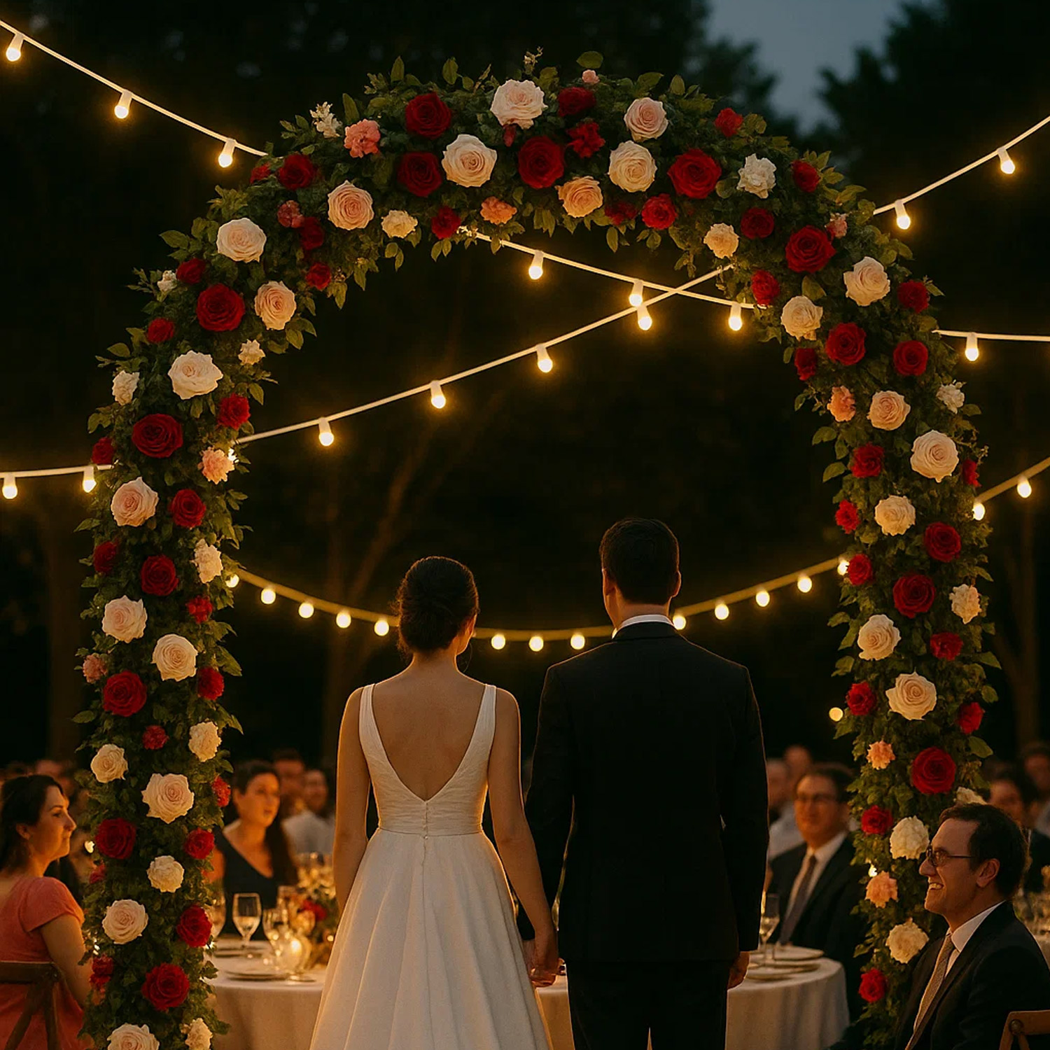 Illu-/Partylichterkette 30m - Außenlichterkette weiß - Made in Germany- 30 dimmbare Halogenlampen