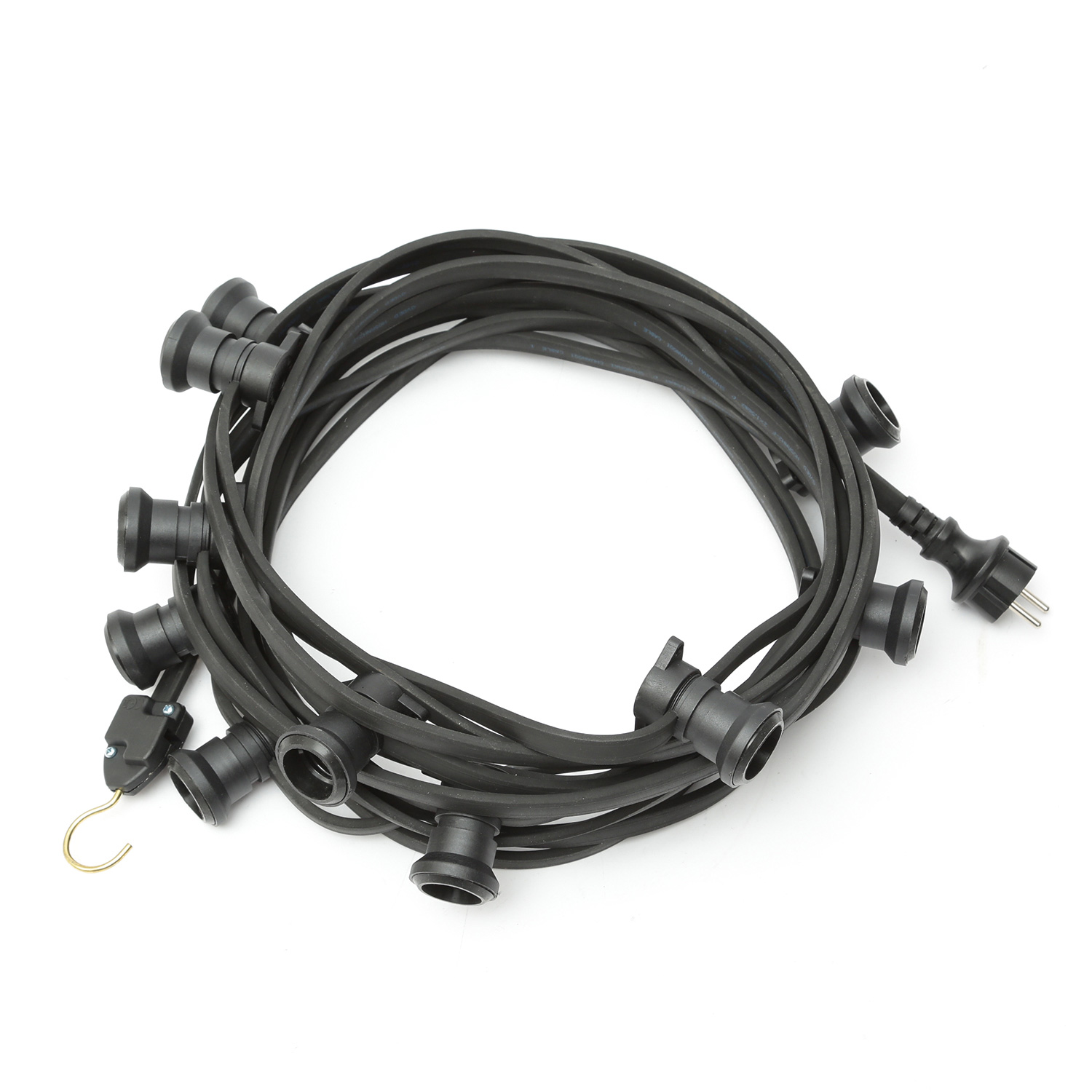 Illu-/Partylichterkette 5m - Außenlichterkette schwarz - 5 x E27 Schraubfassung