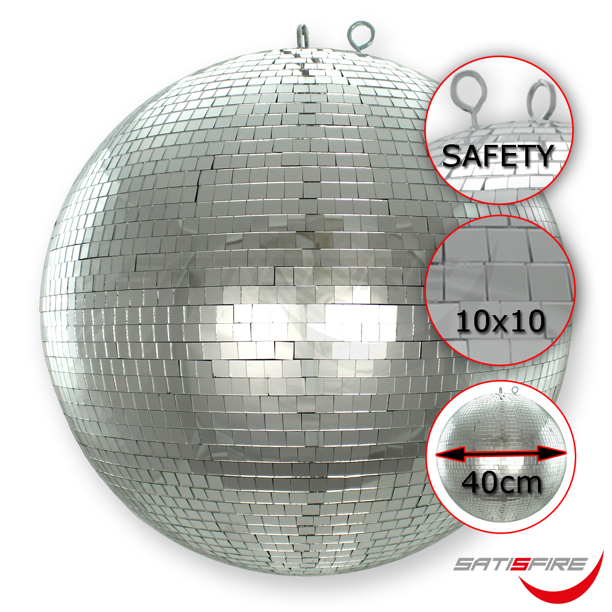 Spiegelkugel 40cm silber chrome- Diskokugel (Discokugel) Party Lichteffekt - Echtglas - mirrorball chrome silver color Spiegelkugel 40cm silber chrome- Diskokugel (Discokugel) Party Lichteffekt - Echtglas - mirrorball chrome silver color