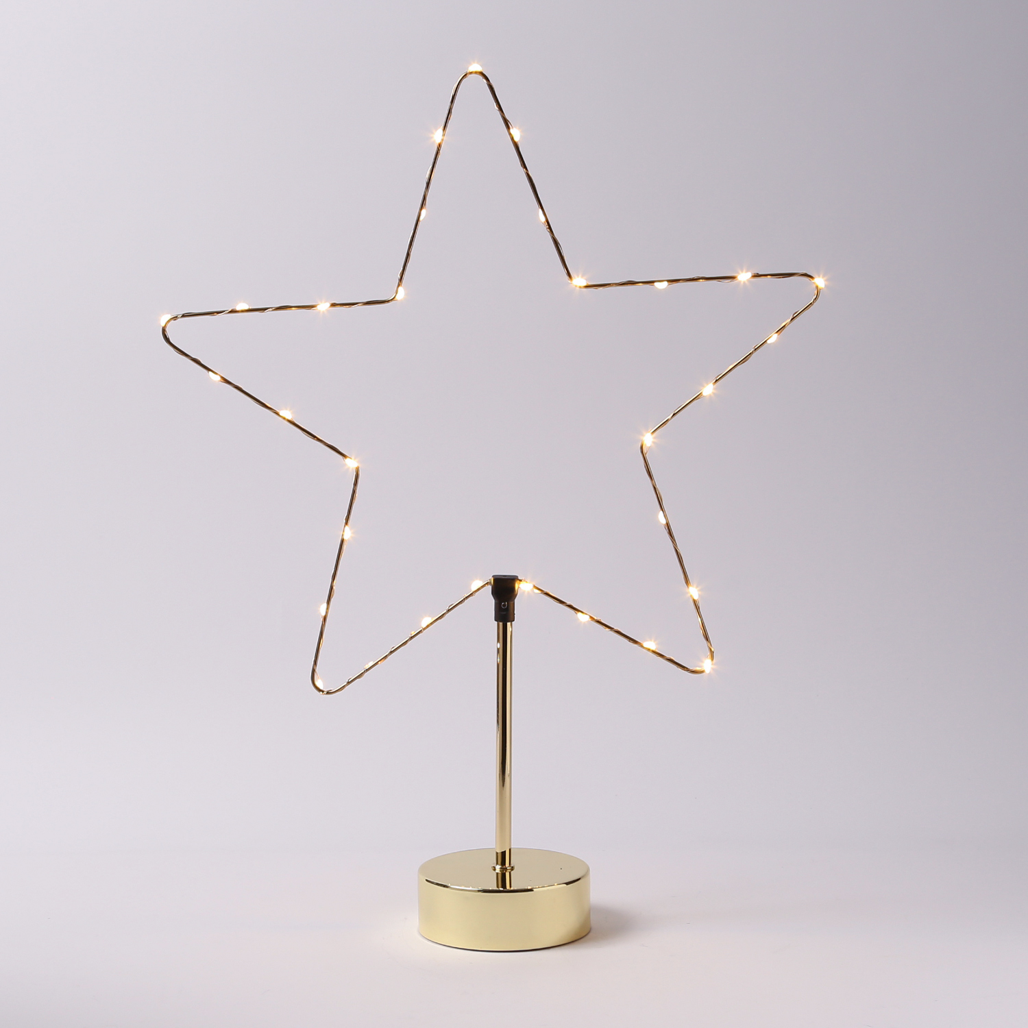 LED Dekoleuchte Herz/Stern - wechselbarer Aufsatz - H: 50cm - Batterie - Timmer - gold LED Dekoleuchte Herz/Stern - wechselbarer Aufsatz - H: 50cm - Batterie - Timmer - gold