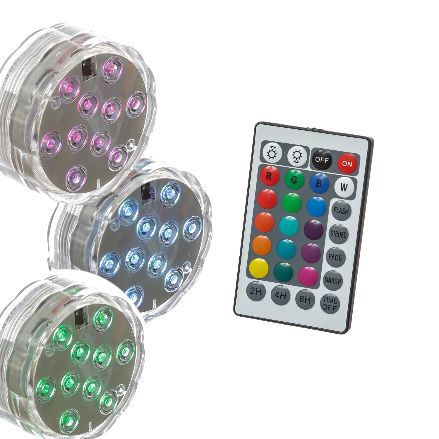 LED Unterwasserlicht RGB - Farbwechsler für Vasen, Schalen, Teich, Aquarium - Fernbedienung
