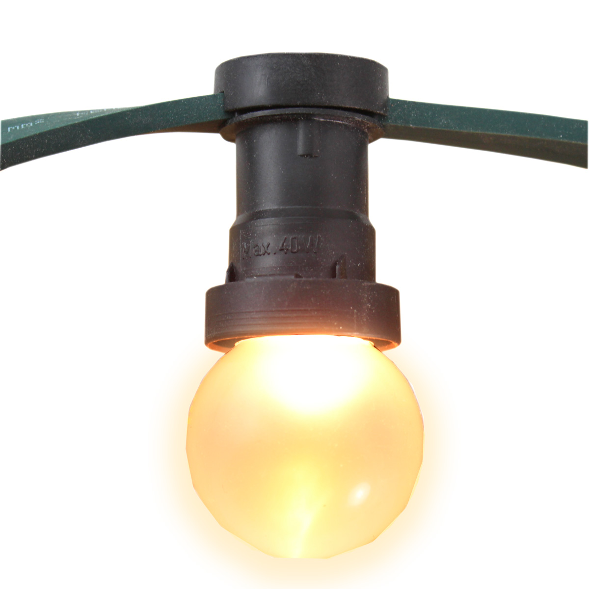 Illu-/Partylichterkette 20m - Außenlichterkette - Made in Germany - 20 x ultra-warmweiße LED Kugeln