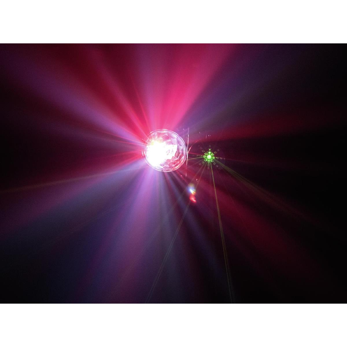 LED Mini Hybrid Laserflower "FE-4" - Vielfältige Lichtspiele mit Laser, Wash und Mooneffekten