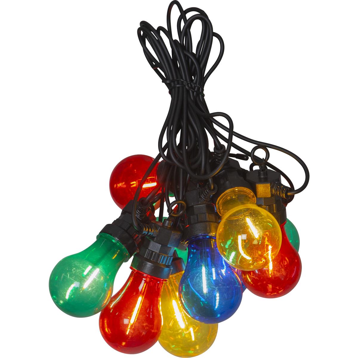 LED Lichterkette "Circus Filament" - 10 Birnen - bunte Filament LED - 4,05m - inkl. Trafo - outdoor