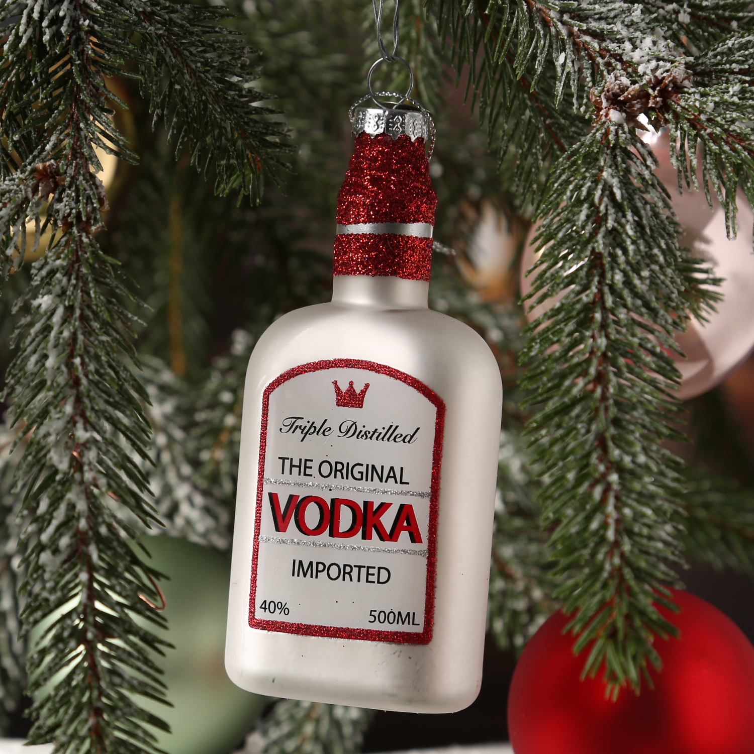 Christbaumschmuck VODKA - Glas - inkl. Aufhänger - H: 13,3cm Christbaumschmuck VODKA - Glas - inkl. Aufhänger - H: 13,3cm