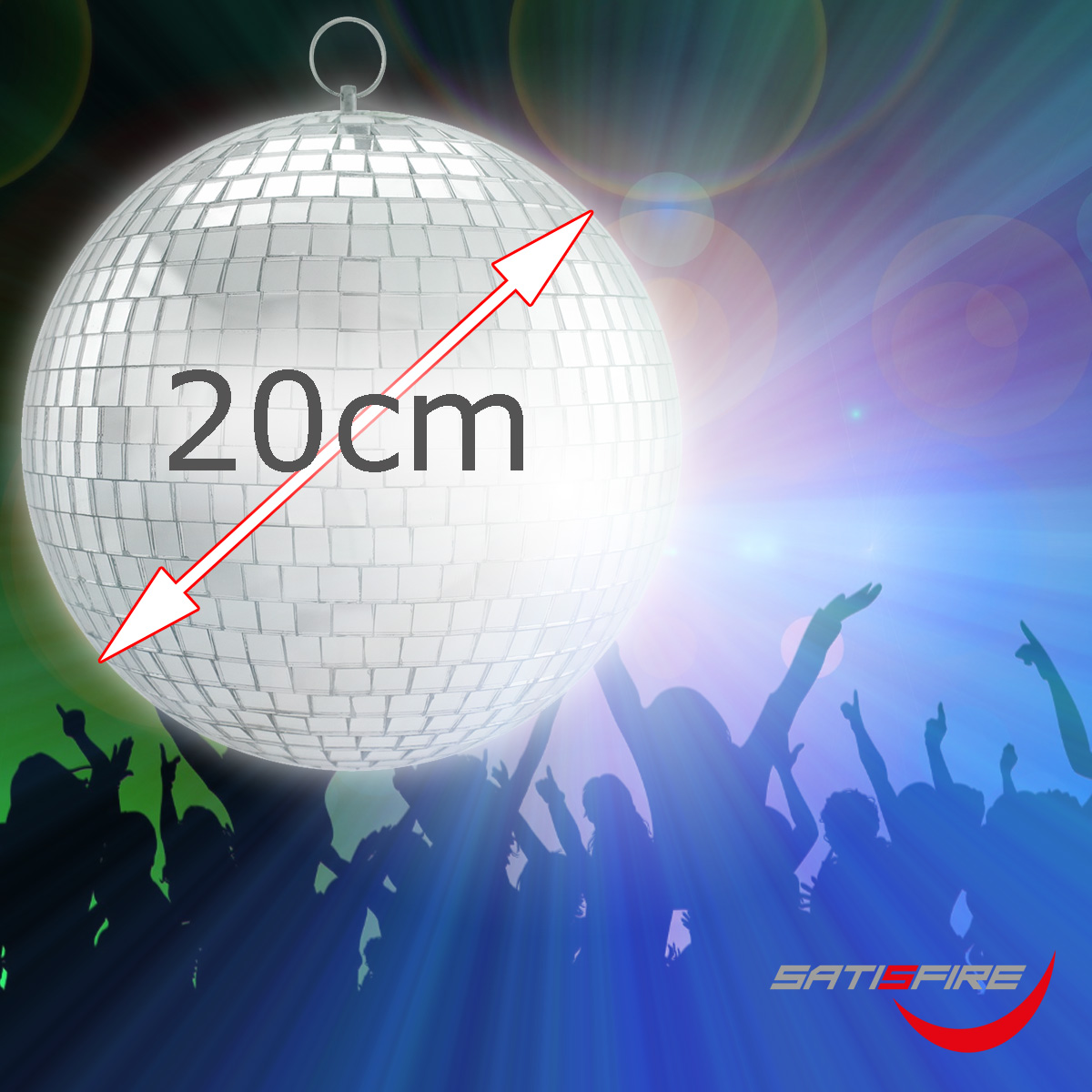 Spiegelkugel 20cm silber- Diskokugel (Discokugel) zur Dekoration und Party- Echtglas - mirrorball silver chrome Spiegelkugel 20cm silber- Diskokugel (Discokugel) zur Dekoration und Party- Echtglas - mirrorball silver chrome