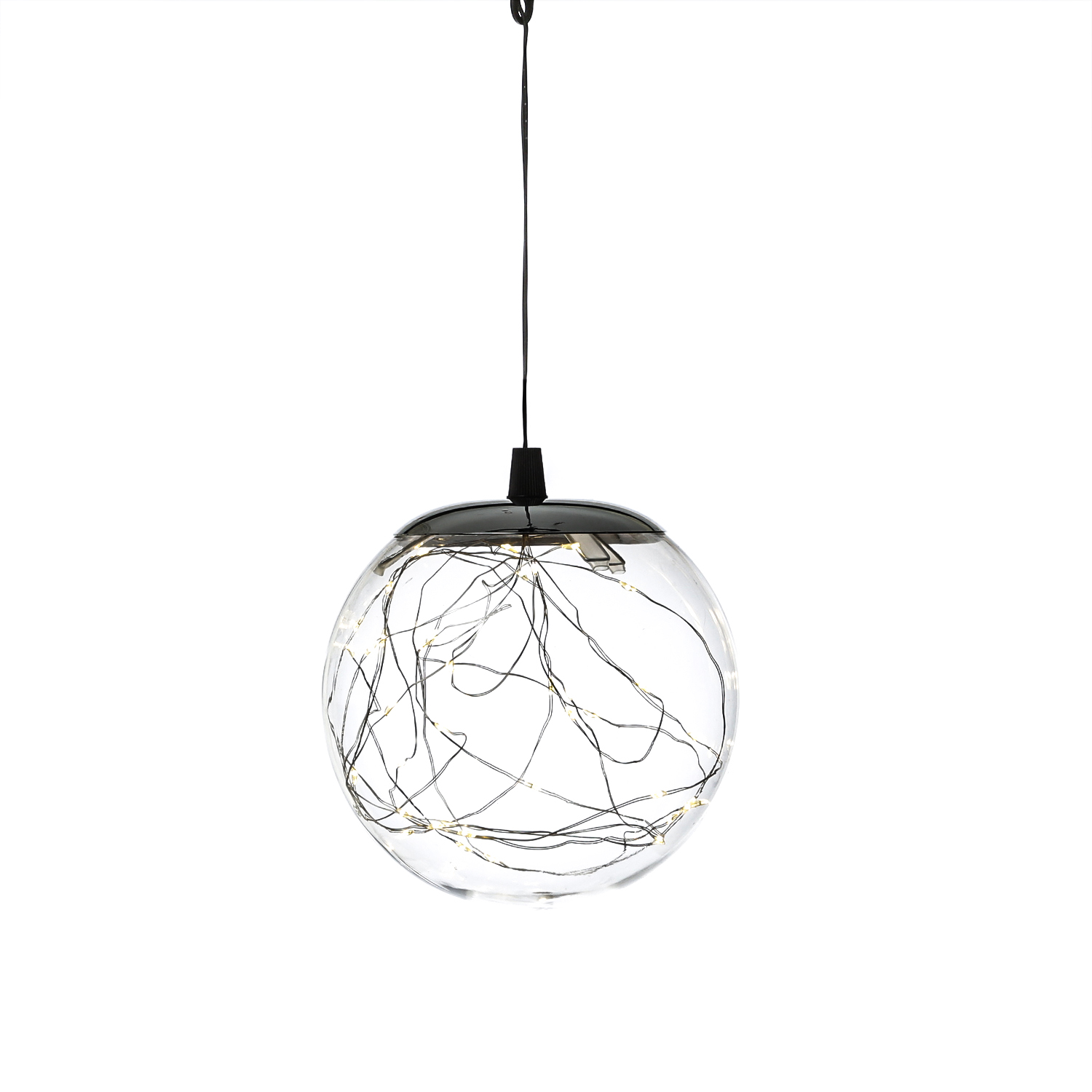 LED Lichterkugel mit Drahtlichterkette - 40 warmweiße LED - Timer - D: 15cm - f. Innen/Außen