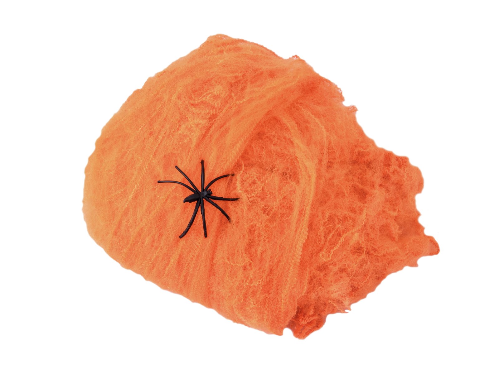 Spinnennetz synthetisch, orange, 20g Packung - Gruseldekoration + 2 Kunststoffspinnen - Spinnweben