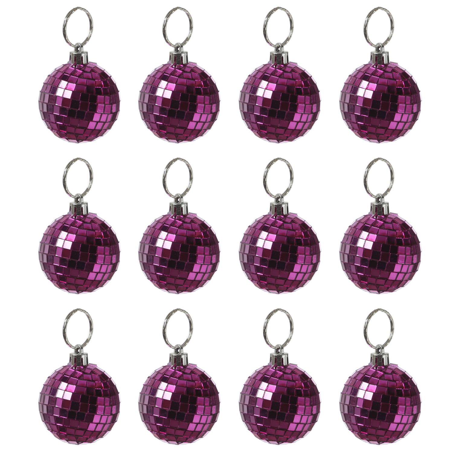 Christbaumschmuck Discokugel - Spiegelkugel 5cm  - Weihnachtskugel - 5x5mm Spiegel - pink - 12St. Christbaumschmuck Discokugel - Spiegelkugel 5cm  - Weihnachtskugel - 5x5mm Spiegel - pink - 12St.