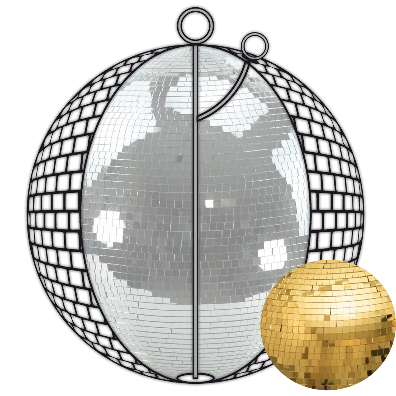Spiegelkugel 100cm gold - Diskokugel (Discokugel) Party Lichteffekt - Echtglas - mirrorball safety gold color Spiegelkugel 100cm gold - Diskokugel (Discokugel) Party Lichteffekt - Echtglas - mirrorball safety gold color