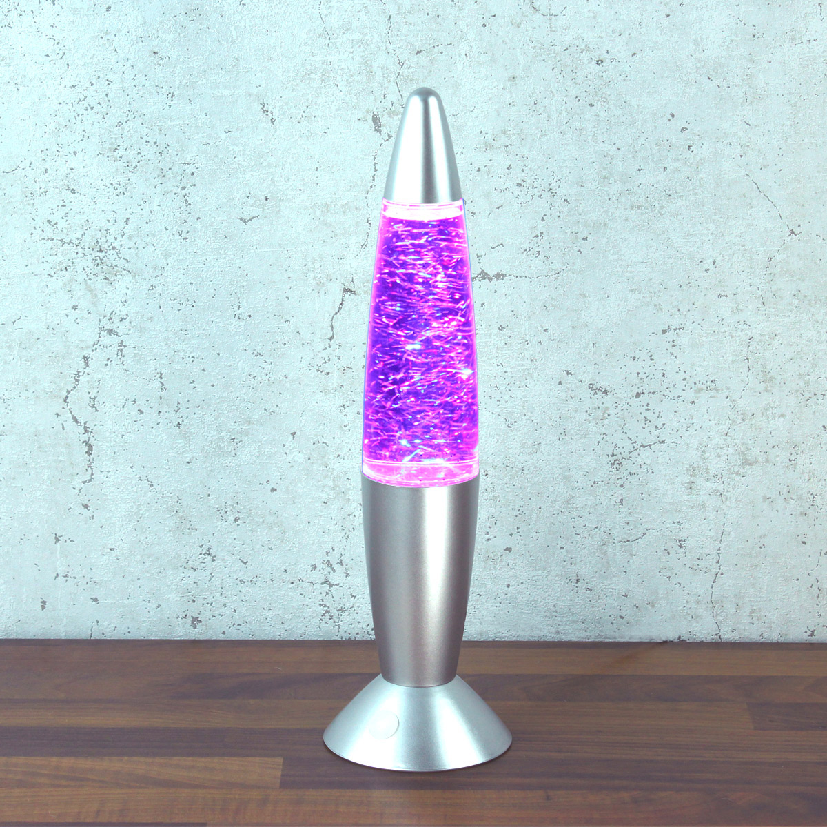 ROCKET LAMP - Lavampe - Glitzer RGB - Touchsensor - H: 36cm - wirbelnde Glitzerstückchen - silber