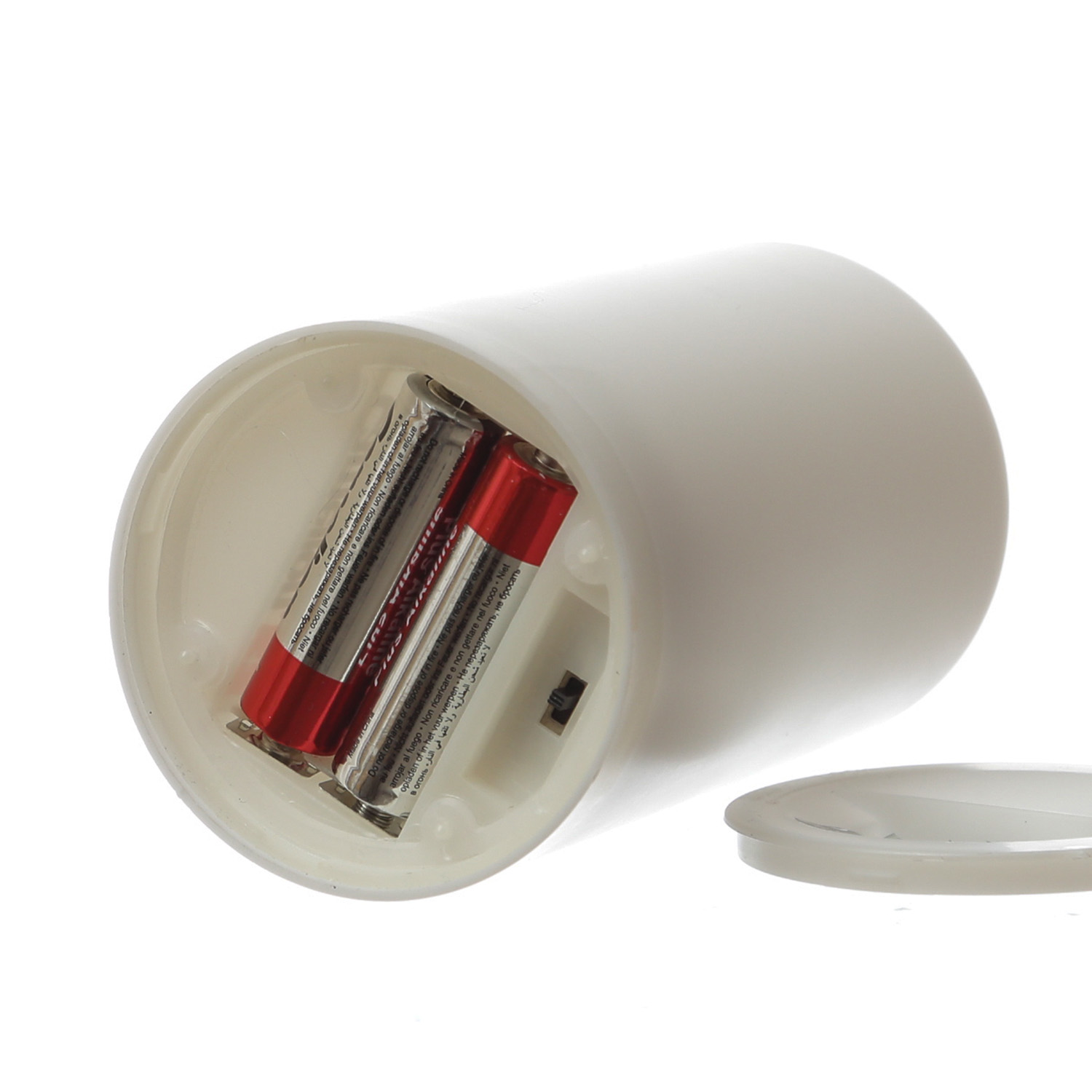 LED Kerze goldene Herzen - Kunststoff - H: 15cm - D: 7cm - Timer/Sensor - für Innen/Außen - weiß