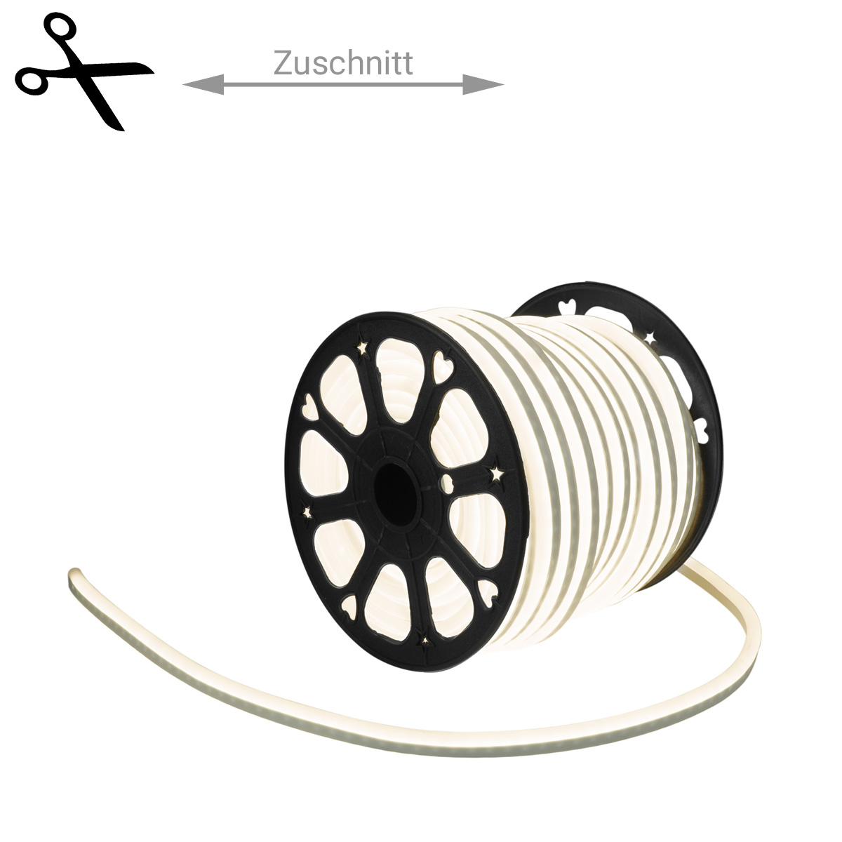 LED Lichtschlauch NEON FLEX 230V Slim - WARMWEISS - 100cm Zuschnitt - Anfertigung nach Mass LED Lichtschlauch NEON FLEX 230V Slim - WARMWEISS - 100cm Zuschnitt - Anfertigung nach Mass