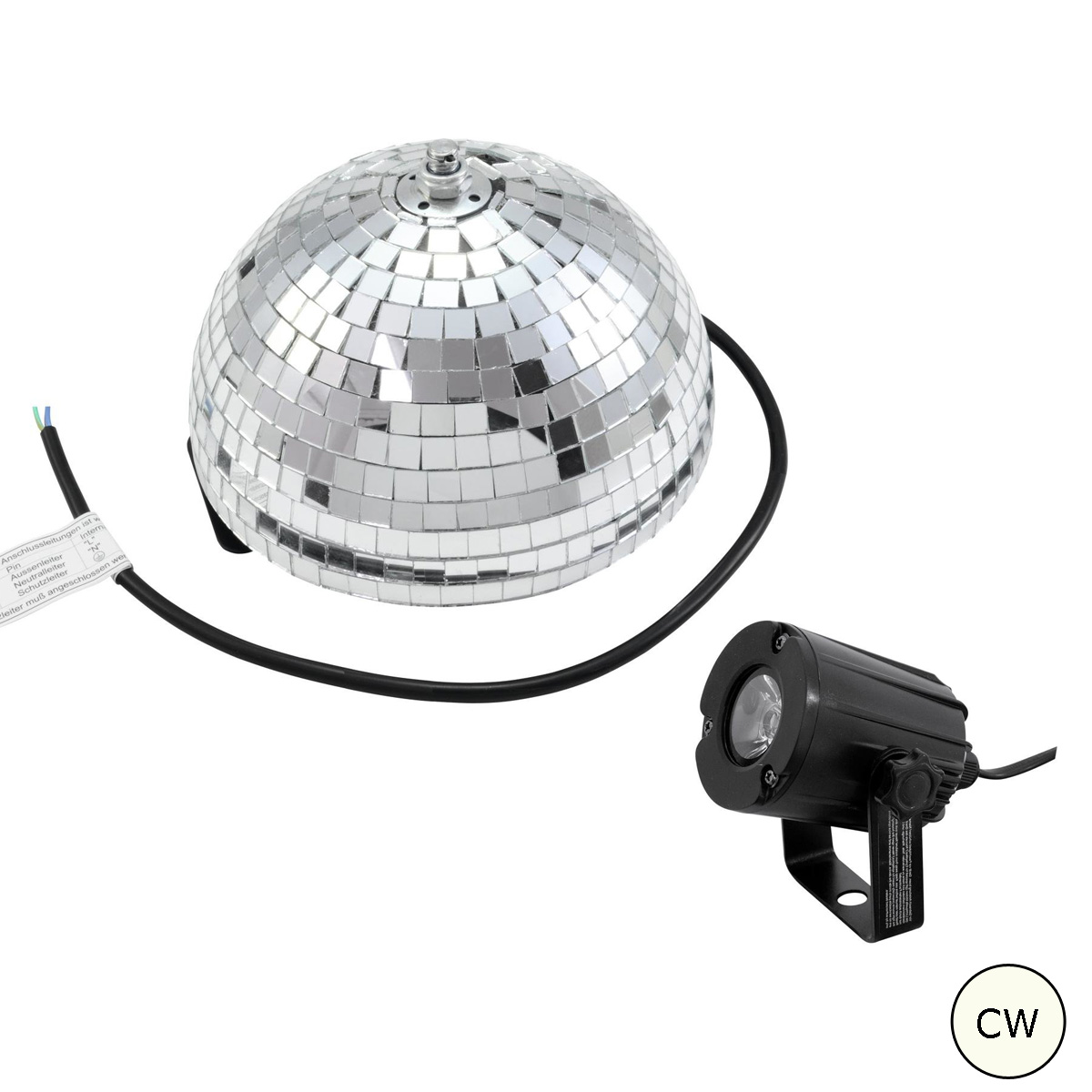Spiegelkugel Komplettset - Discokugel, Motor, Pinspot, Montagematerial für Diskokugel - Mirrorball Set - Partyset Spiegelkugel Komplettset - Discokugel, Motor, Pinspot, Montagematerial für Diskokugel - Mirrorball Set - Partyset