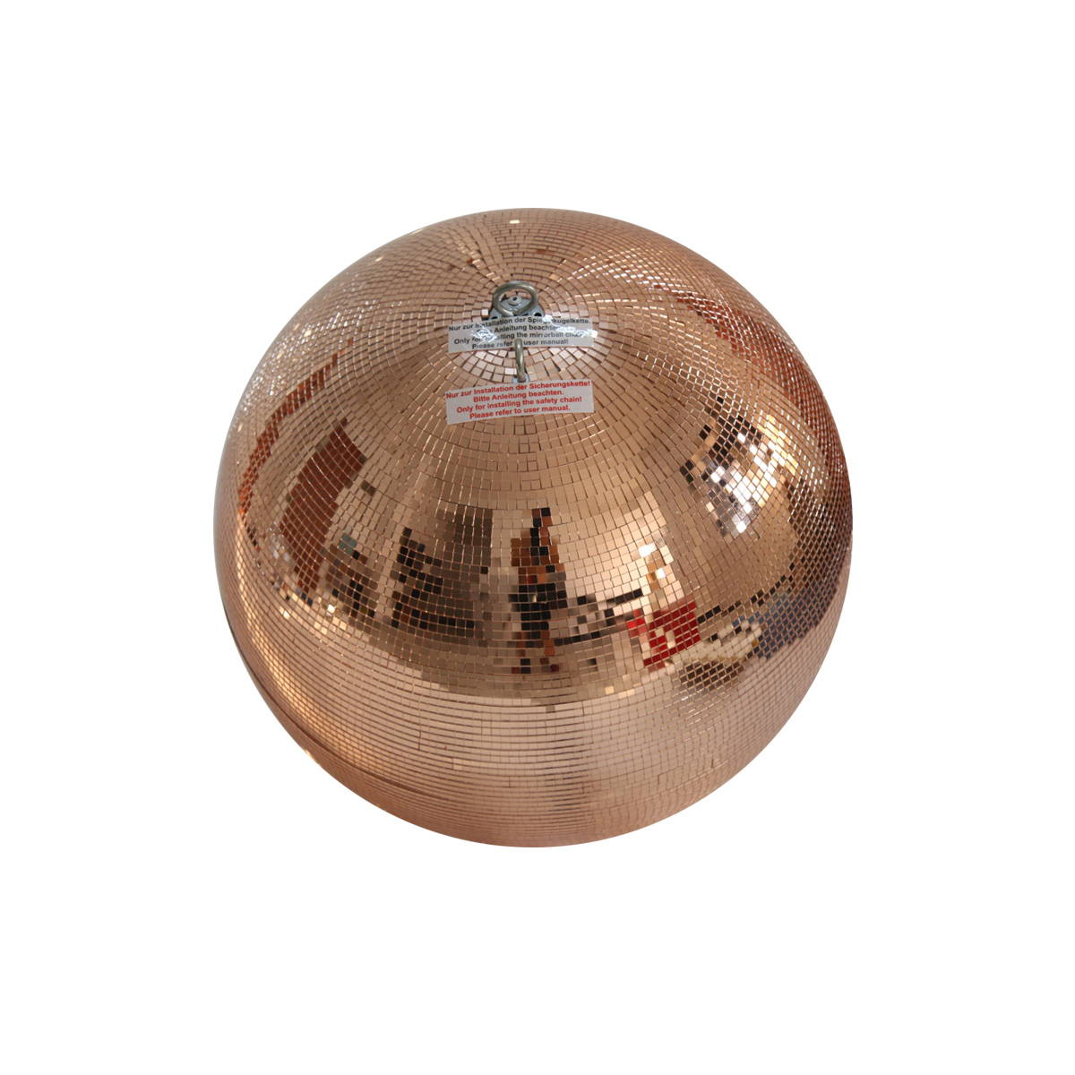 Spiegelkugel 30cm - kupfer - Safety - Diskokugel Echtglas - 10x10mm Spiegel PROFI Spiegelkugel 30cm - kupfer - Safety - Diskokugel Echtglas - 10x10mm Spiegel PROFI
