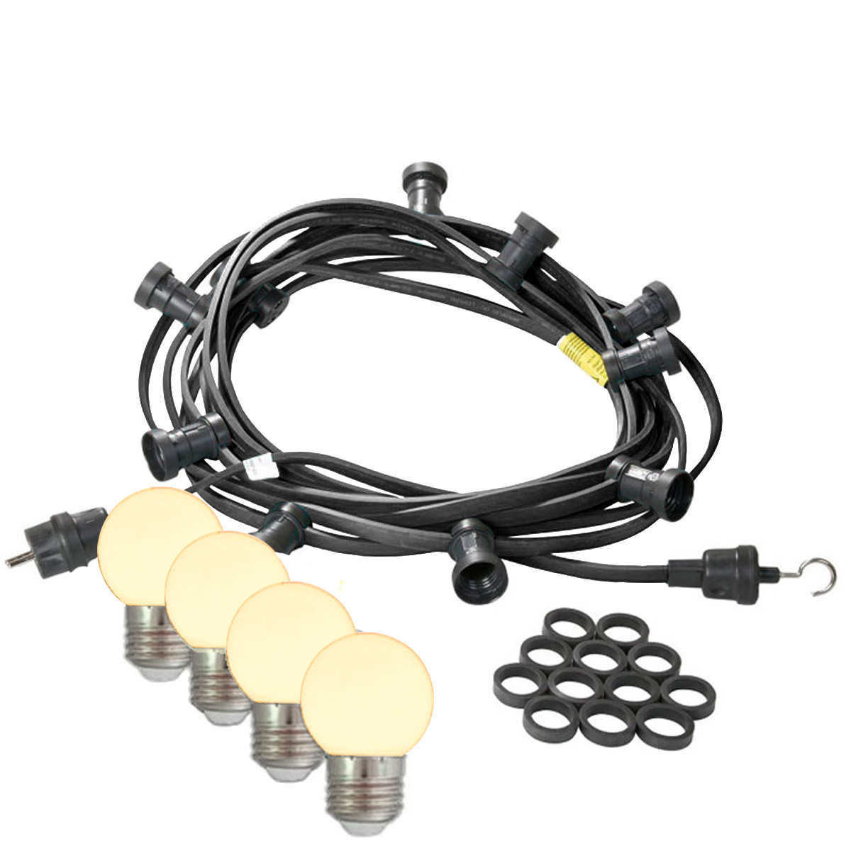 Illu-/Partylichterkette 40m - Außenlichterkette - Made in Germany - 60 warmweiße LED Kugellampen Illu-/Partylichterkette 40m - Außenlichterkette - Made in Germany - 60 warmweiße LED Kugellampen