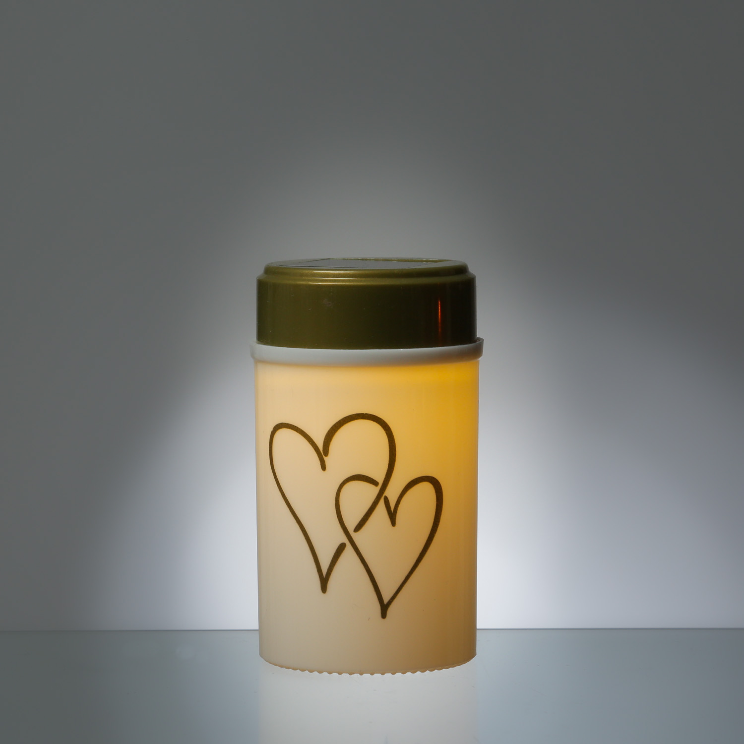 LED Solar Grablicht Herz - Grabkerze - H: 12cm - D: 7cm - Lichtsensor - inkl. Erdspieß - weiß LED Solar Grablicht Herz - Grabkerze - H: 12cm - D: 7cm - Lichtsensor - inkl. Erdspieß - weiß