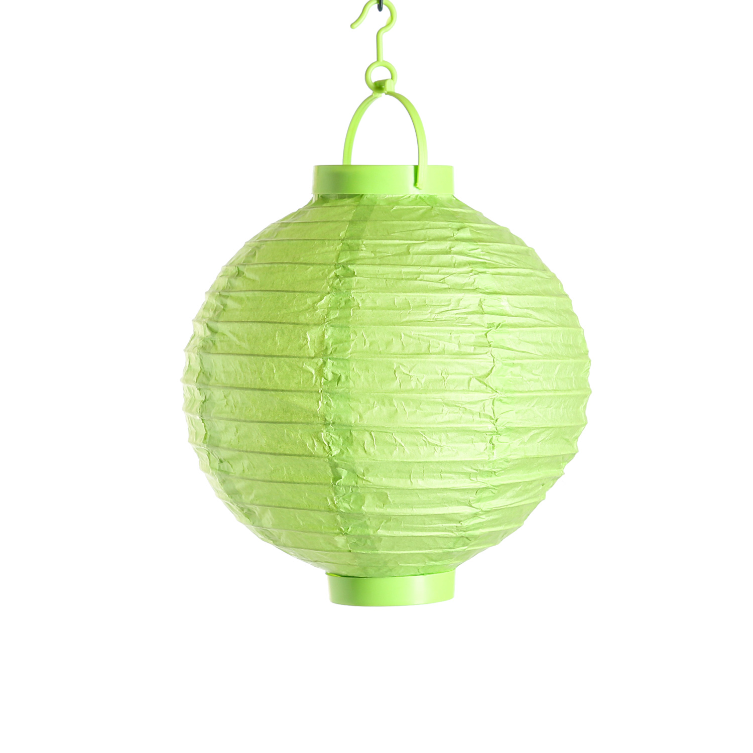 LED Lampion FESTIVAL - kaltweiße LED - D: 20cm - Montagehaken - grün LED Lampion FESTIVAL - kaltweiße LED - D: 20cm - Montagehaken - grün