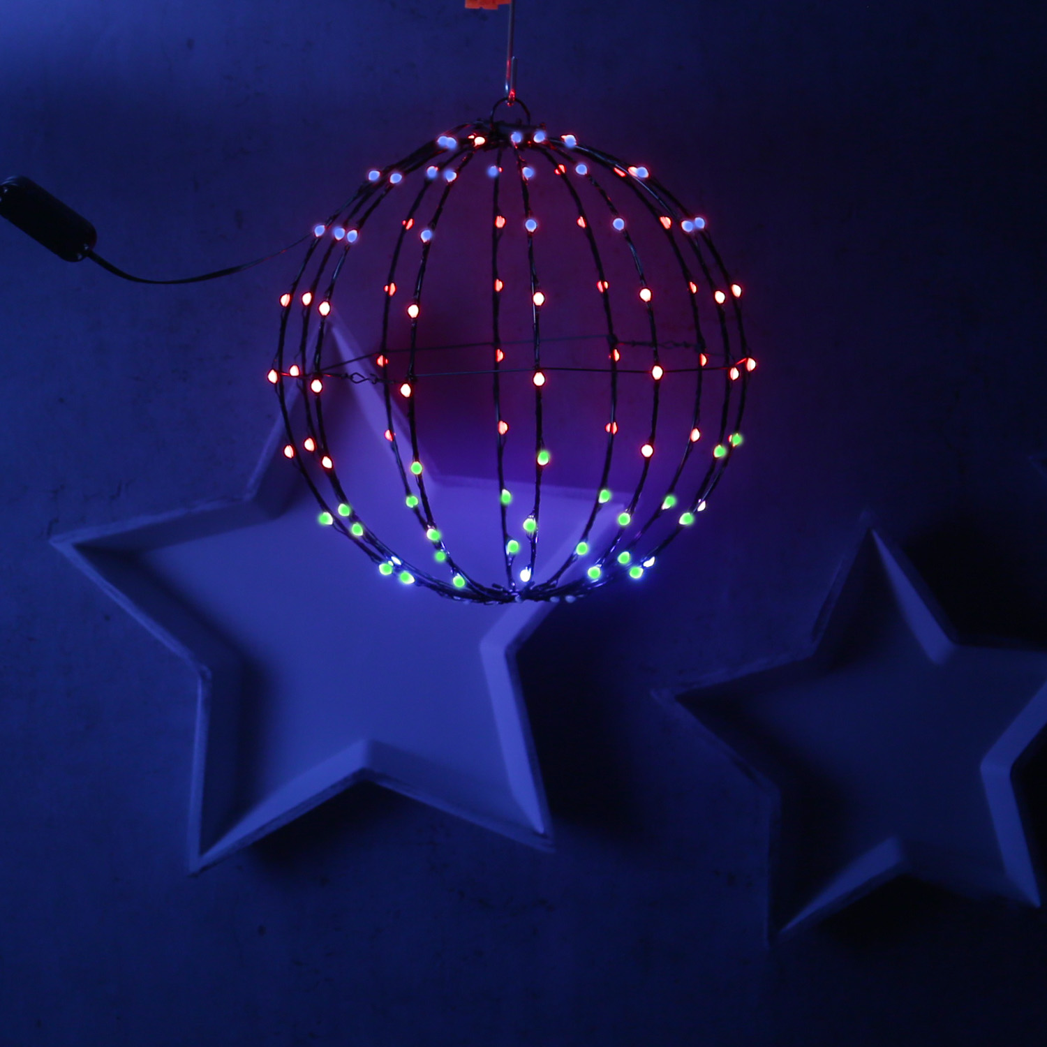 LED Drahtkugel - Leuchtkugel Dancing Lights - 108 farbwechselnde LED - D: 30cm - für Innen/Außen