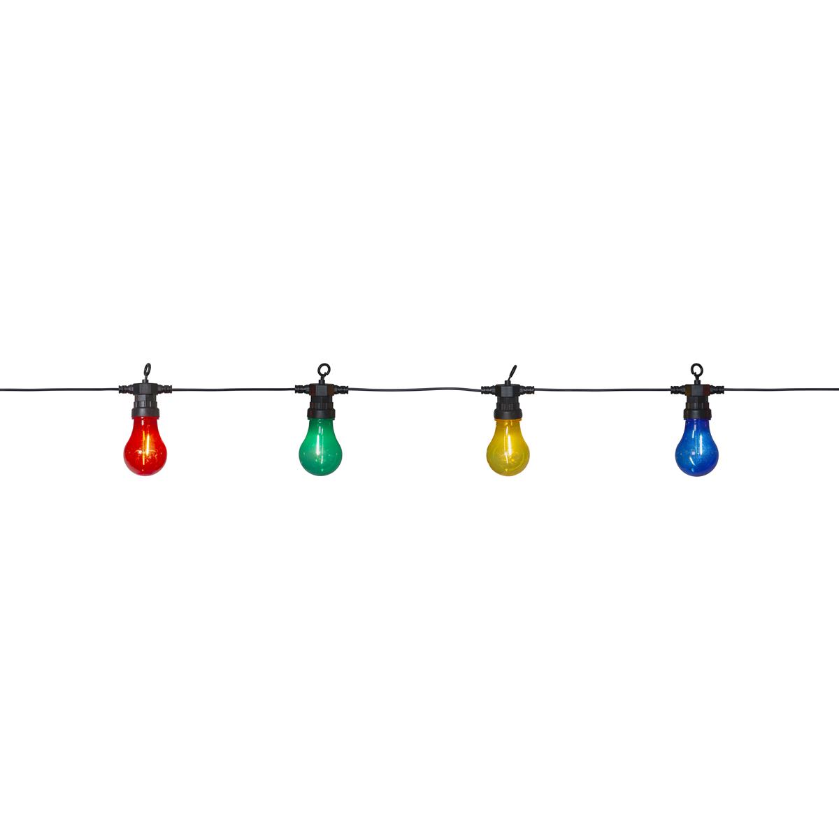 LED Lichterkette "Circus Filament" - 10 Birnen - bunte Filament LED - 4,05m - inkl. Trafo - outdoor