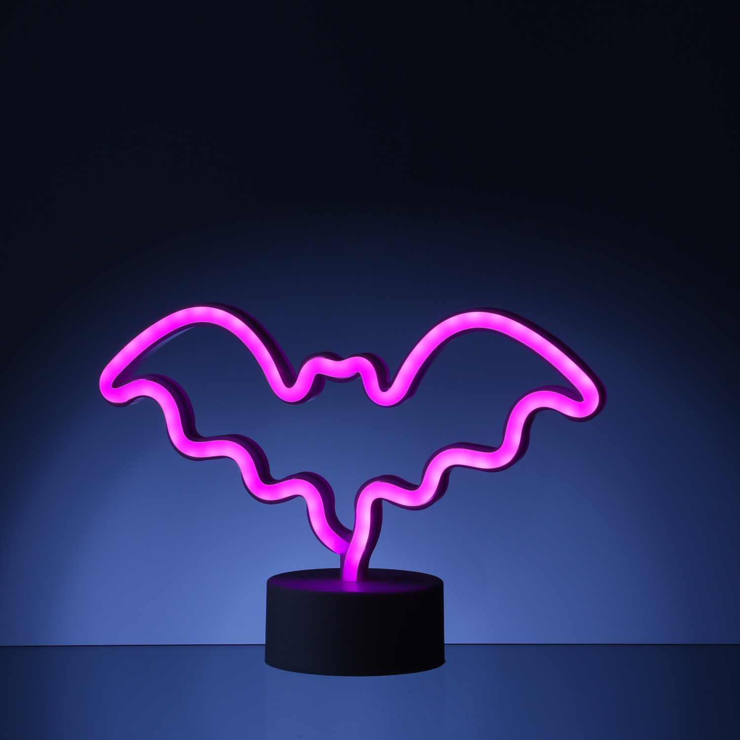 LED NEON Figur FLEDERMAUS - Dekoleuchte - H- 17cm - Batterie oder USB Betrieb - stehend - pink