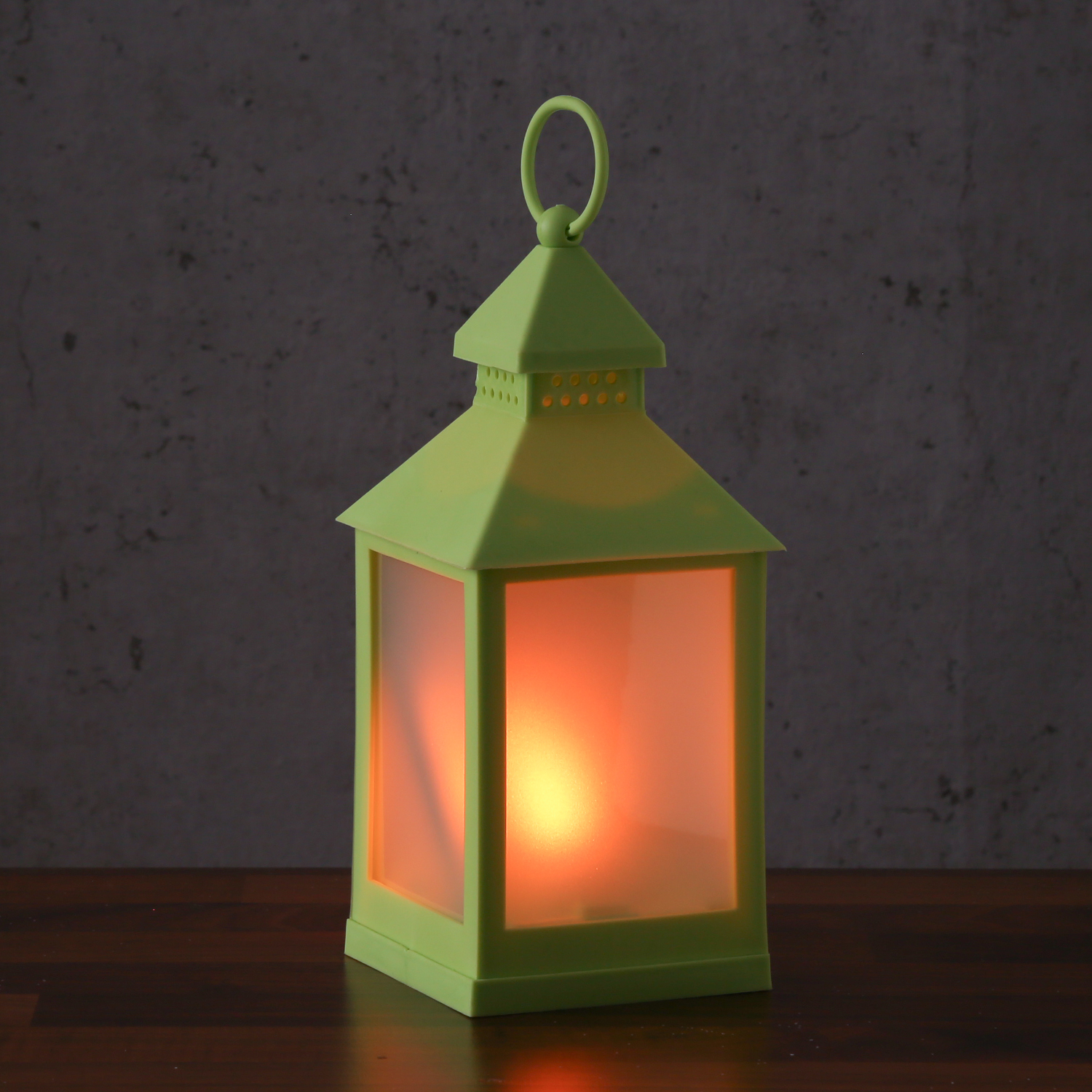 LED Laterne - mit Flammeneffekt - flackernde LED - H: 24cm - Batteriebetrieb - grün LED Laterne - mit Flammeneffekt - flackernde LED - H: 24cm - Batteriebetrieb - grün