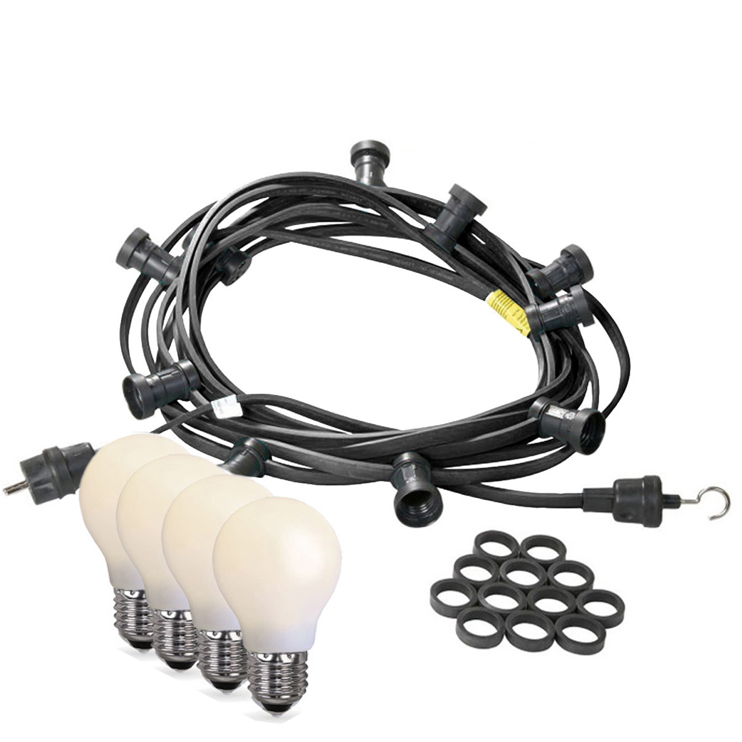 Illu-/Partylichterkette 30m - Außen - Made in Germany - 30 bruchfeste opale LED Tropfenlampen Illu-/Partylichterkette 30m - Außen - Made in Germany - 30 bruchfeste opale LED Tropfenlampen