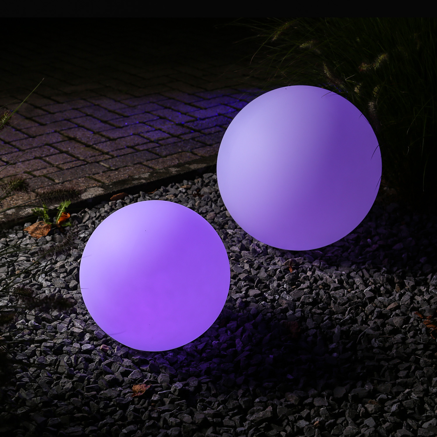 Leuchtobjekt outdoor KUGEL 50cm mit RGB LED Modul - Wireless Charging - Fernbedienung