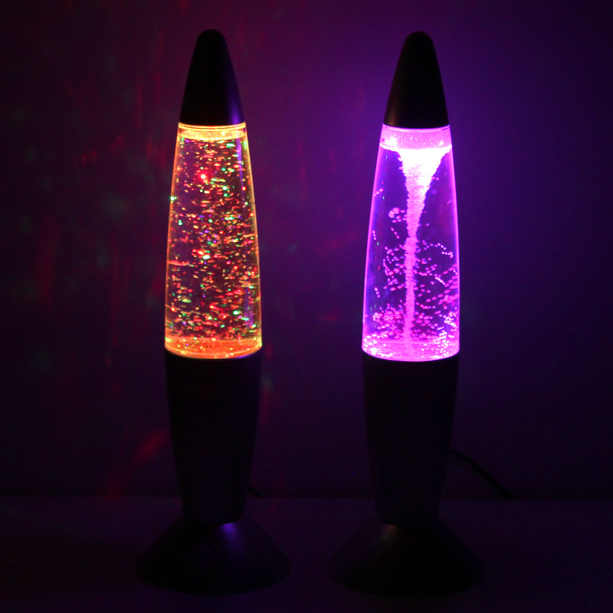 ROCKET LAMP - Lavampe - TORNADO RGB - Touchsensor - H: 36cm - silber - Wirbelnde Schneeflocken